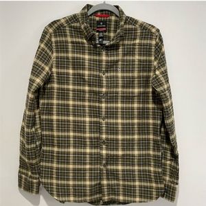 Victorinox Tailored Fit Button Down Long Sleeve Cotton Wool Blend Shirt Small